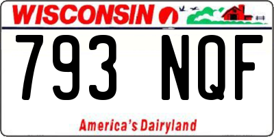 WI license plate 793NQF