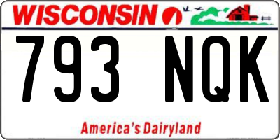 WI license plate 793NQK