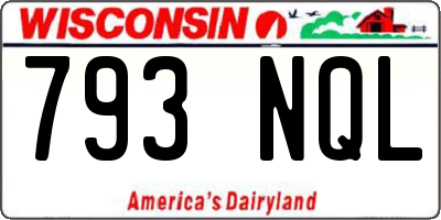WI license plate 793NQL