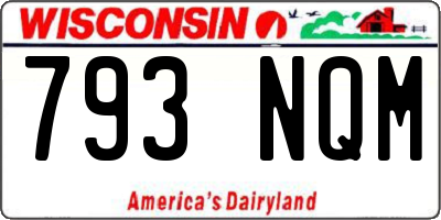 WI license plate 793NQM