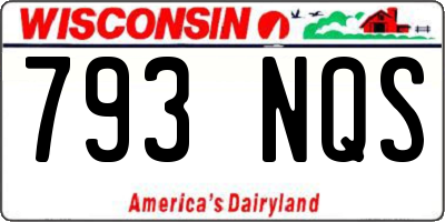WI license plate 793NQS