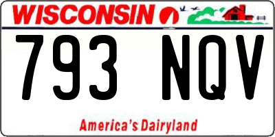 WI license plate 793NQV