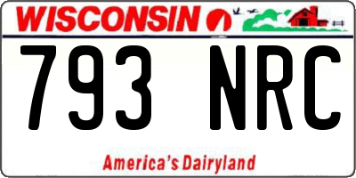WI license plate 793NRC