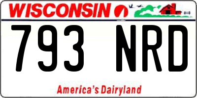 WI license plate 793NRD