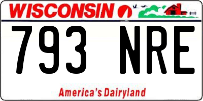WI license plate 793NRE