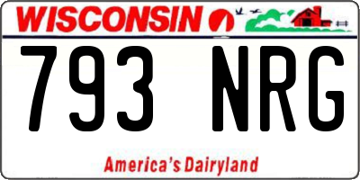 WI license plate 793NRG