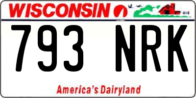 WI license plate 793NRK