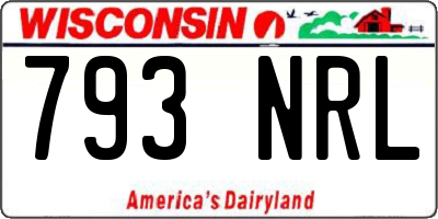 WI license plate 793NRL