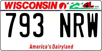 WI license plate 793NRW