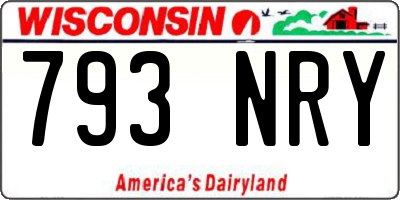 WI license plate 793NRY
