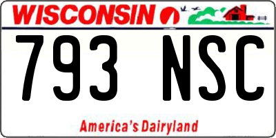 WI license plate 793NSC