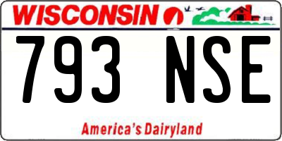 WI license plate 793NSE