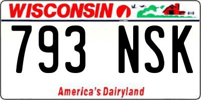 WI license plate 793NSK