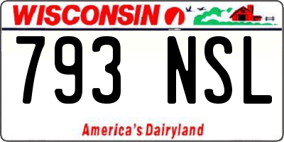 WI license plate 793NSL