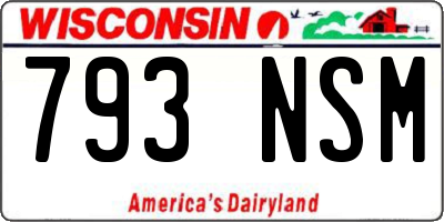 WI license plate 793NSM