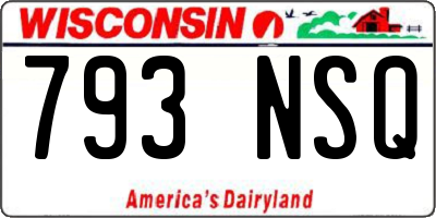 WI license plate 793NSQ