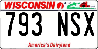WI license plate 793NSX