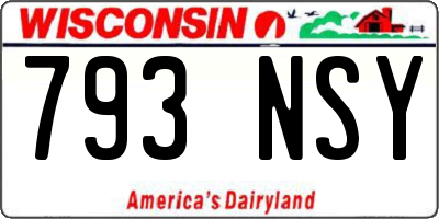WI license plate 793NSY