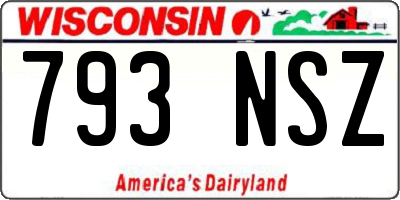 WI license plate 793NSZ