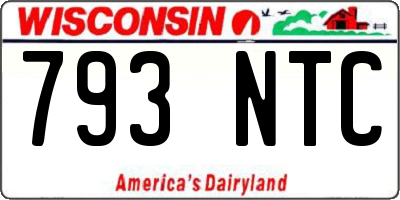 WI license plate 793NTC