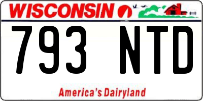 WI license plate 793NTD