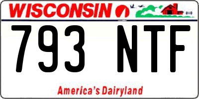 WI license plate 793NTF