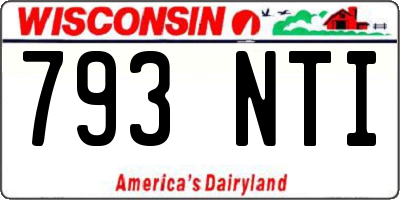 WI license plate 793NTI