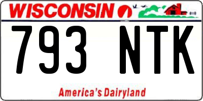 WI license plate 793NTK