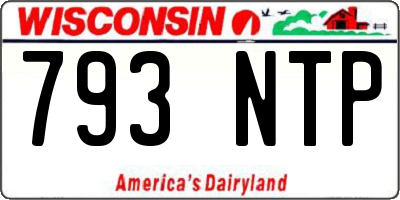 WI license plate 793NTP