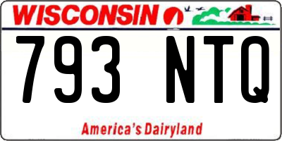 WI license plate 793NTQ