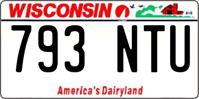 WI license plate 793NTU