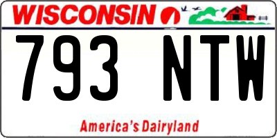 WI license plate 793NTW