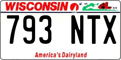 WI license plate 793NTX