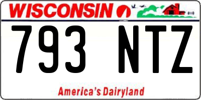 WI license plate 793NTZ