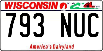 WI license plate 793NUC