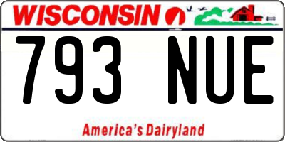 WI license plate 793NUE