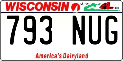 WI license plate 793NUG