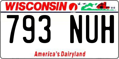 WI license plate 793NUH