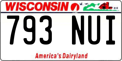 WI license plate 793NUI