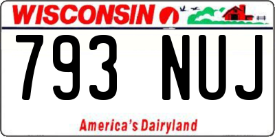 WI license plate 793NUJ