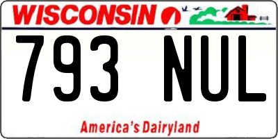 WI license plate 793NUL