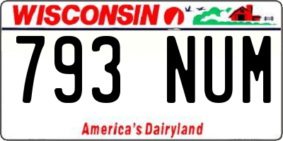 WI license plate 793NUM