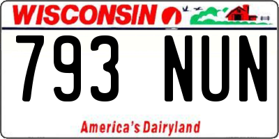 WI license plate 793NUN