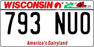 WI license plate 793NUO