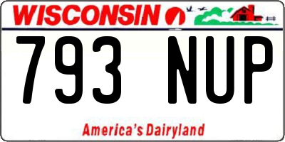WI license plate 793NUP