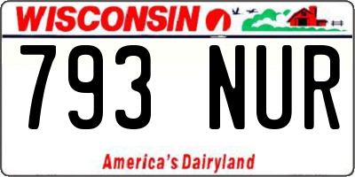 WI license plate 793NUR