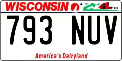 WI license plate 793NUV