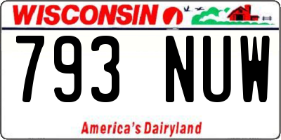 WI license plate 793NUW