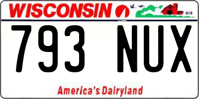 WI license plate 793NUX