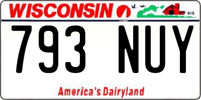 WI license plate 793NUY